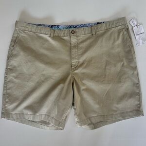 Tommy Bahama Men’s Boracay Shorts 48 RG 9” Khaki Flat Front Stretch $99 NEW